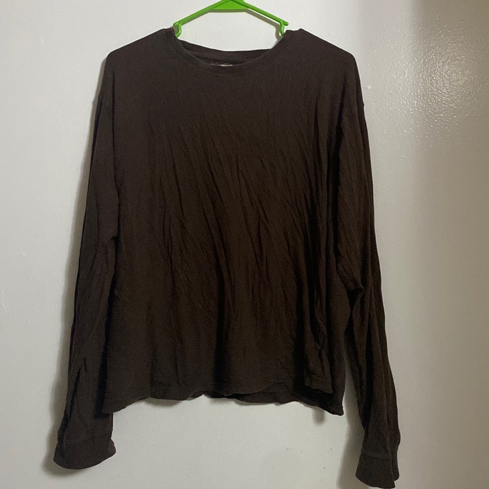 brown long sleeve shirt